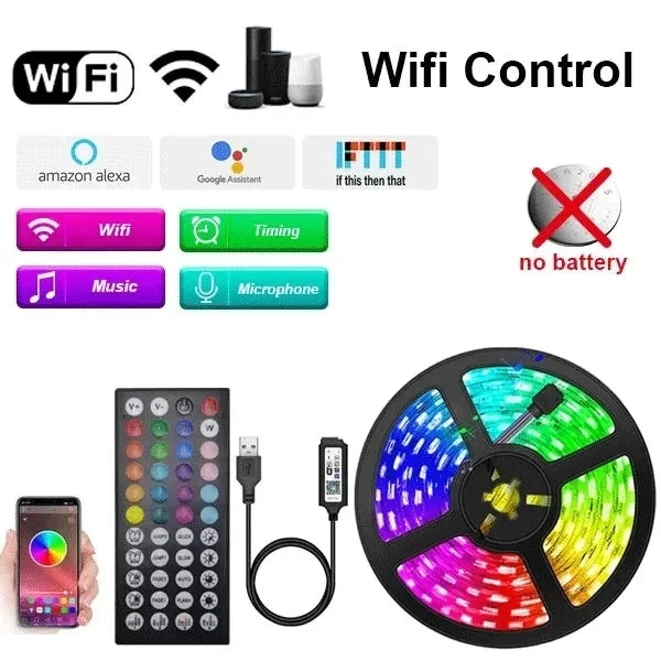 Usb 5V Led Strip Light 5050 Rgb Led Tape Bluetooth Wifi