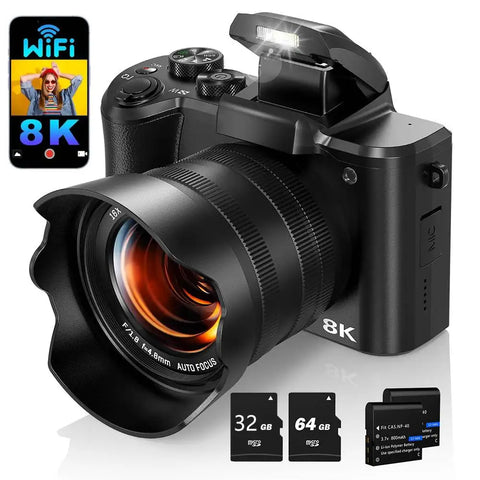 8K Digital Camera for Photography Autofocus WiFi 88MP