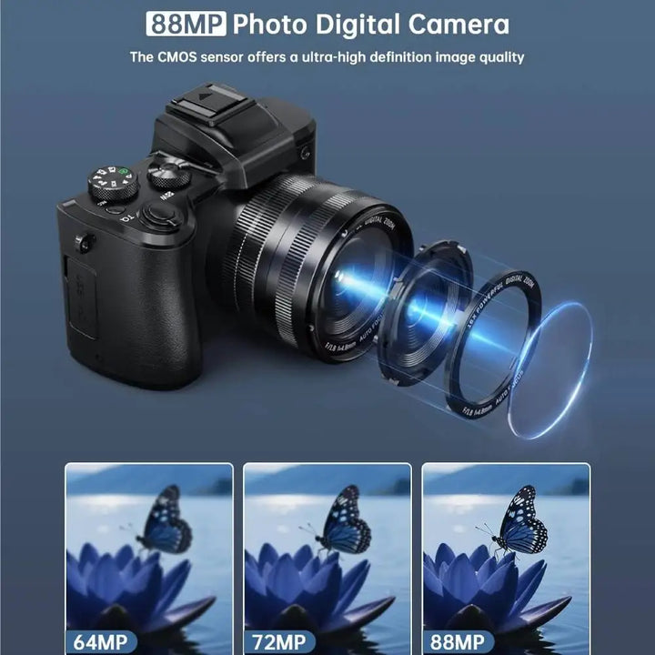 8K Digital Camera for Photography Autofocus WiFi 88MP