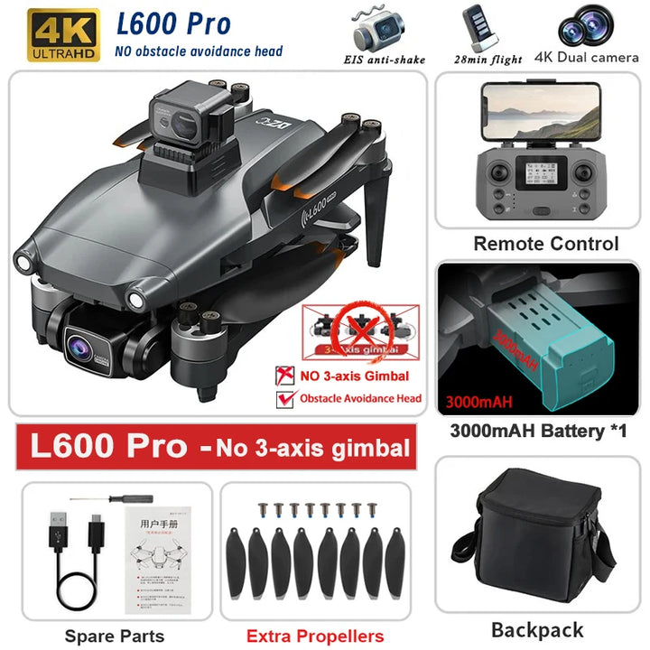 2025 New L600 PRO MAX GPS Drone 5KM 4K