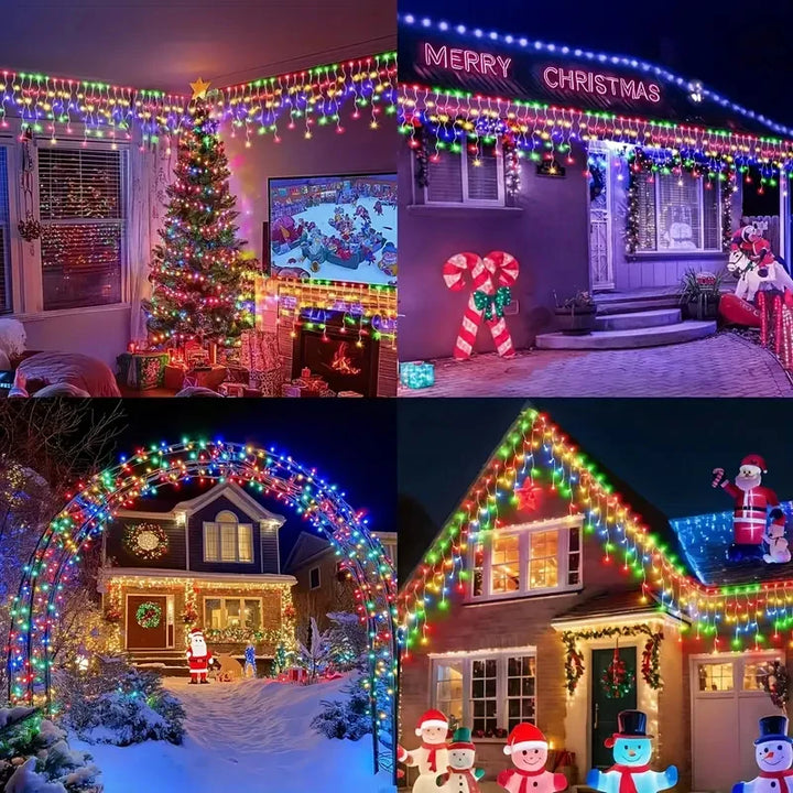 NEW 162/96LED Solar Icicle Outdoor Christmas Lights 8 Modes