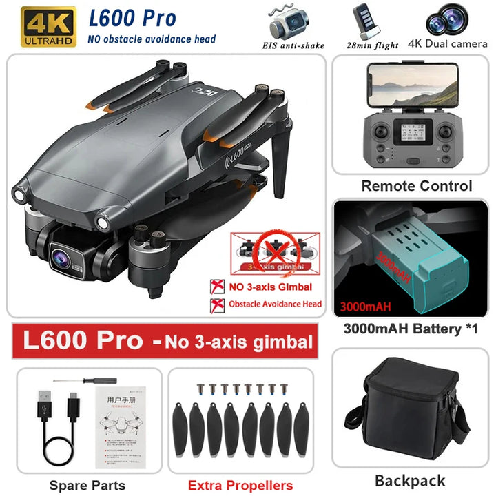 2025 New L600 PRO MAX GPS Drone 5KM 4K