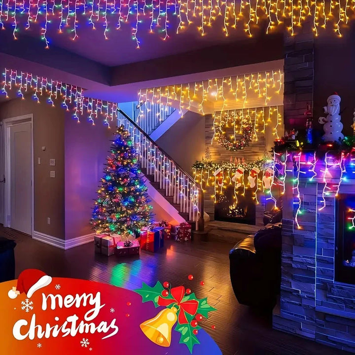 NEW 162/96LED Solar Icicle Outdoor Christmas Lights 8 Modes