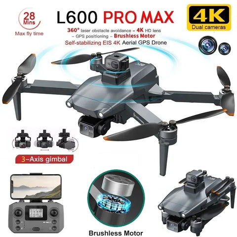 2025 New L600 PRO MAX GPS Drone 5KM 4K