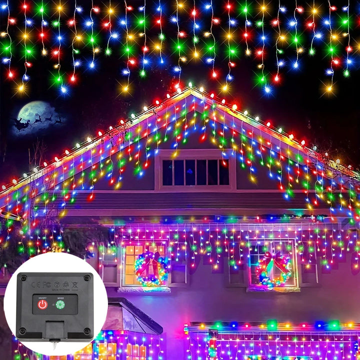 NEW 162/96LED Solar Icicle Outdoor Christmas Lights 8 Modes