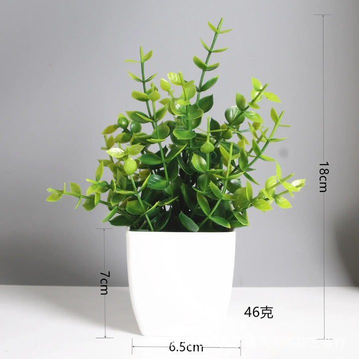 Artificial Bonsai Green Fake Plant Eucalyptus